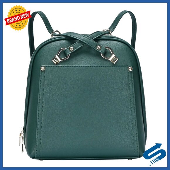 Convertible Vegan Leather Backpack Purse with Shoulder Strap, 10.5x4x11.5in main image 6
